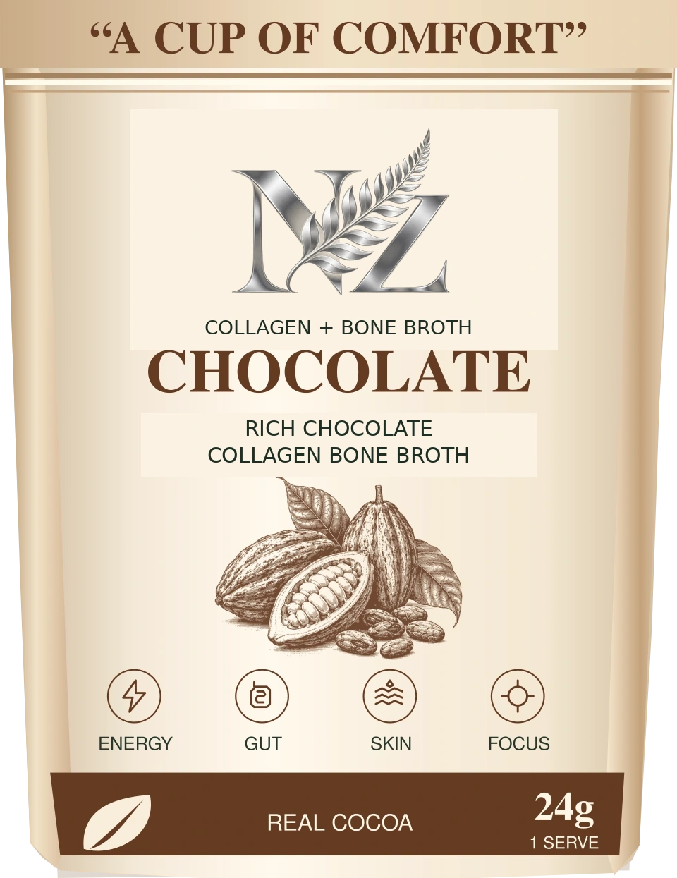 Chocolate NZ Collagen + Bone Broth pouch