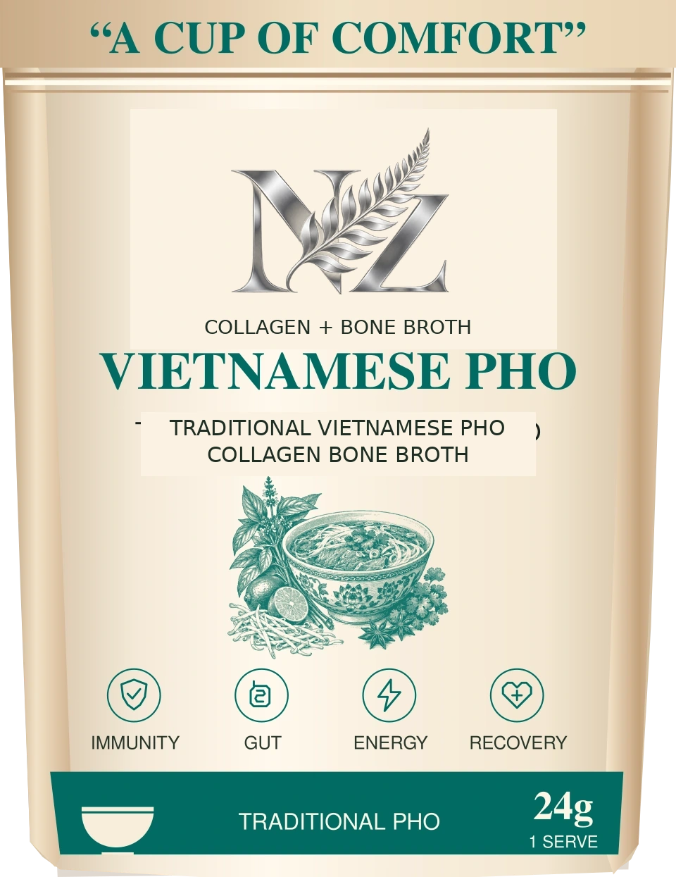 Vietnamese Pho NZ Collagen + Bone Broth pouch